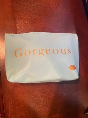 Gorgeous Cosmetic Pouch in Light Mint with Gold Accent